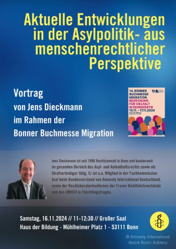 Amnesty Bonn Veranstaltung zur Asylpolitik